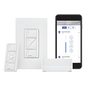 Kit de inicio Caseta Wireless con hub Smart Bridge Pro, atenuador de pared de 120 V, control remoto Pico y placa Claro, compatible con Apple HomeKit, Alexa y Google Assistant