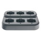 Cargador Múltiple / 6 Espacios / 110-220 VCA a 12 VCD / 0°C a 45°C / 0-95% RH