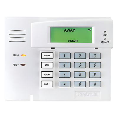 Teclado inalámbrico bidireccional de palabra fija con 4 teclas de función, para paneles Honeywell LYNX y VISTA