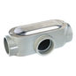 Caja oval roscada tipo T de 1 1/4\" (31.8 mm) incluye tapa y tornillos.