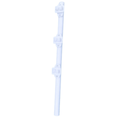 Poste de Paso / Tubo de Acero Galvanizado / Diámetro 1\" / Longitud 75 cm (2.46 ft) / 3 Aisladores / Pintura Blanca / Peso 0.5 kg