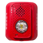 Sirena con lámpara estroboscópica LED de 2 hilos para pared, candela seleccionable, marcaje en español FUEGO, compatible con SpectrAlert