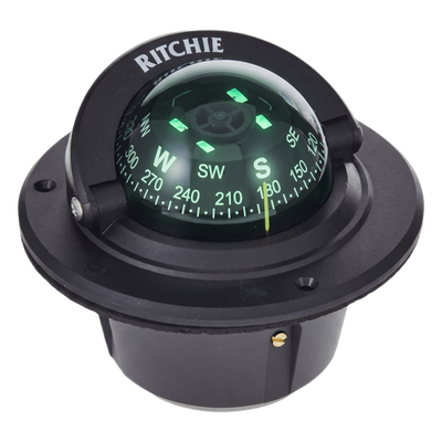 Brújula de Navegación Marítima Ritchie F-50 / Montaje Flush / Dial 2 3/4\" (70 mm) / Iluminación Nocturna Verde / DirectiveForce Magnets / Construcción Compuesta Alta Temperatura / 100% Reparable