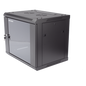 Gabinete para Montaje en Pared - Piso / Puerta de Cristal Templado / Cuerpo Fijo / 9 Unidades de Rack / 19\" / Fabricado en Acero