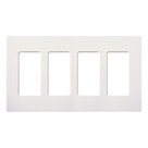 Placa de Pared / 4 Espacios / Sin Tornillos / Acabado Satinado Snow / Apertura Designer / 213 mm (8.4 in) Ancho