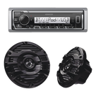 Kit Estéreo Marino / Bluetooth / Bocinas 6.5\" / 50 W RMS / Ecualizador 13 Bandas / 3 Salidas Preamp 4.0V