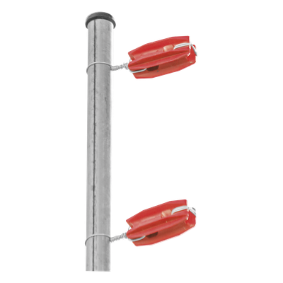 Aislador de Esquina Rojo para Cercos Eléctricos / 18 kV / Resinas Vírgenes / Resistencia 7.5-10.2 kg / Anti UV / 66 mm x 31.6 mm