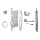 Kit de cerradura electrificada / Perfil sólido 60/24mm / Control de acceso por señal de sistema / Apertura manual emergencia / Acero inoxidable