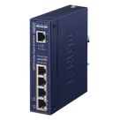 Extensor PoE Industrial / Entrada 802.3bt / 4 Salidas Gigabit 802.3af/at / Alcance 200 m (656 ft) / 95 W por Puerto
