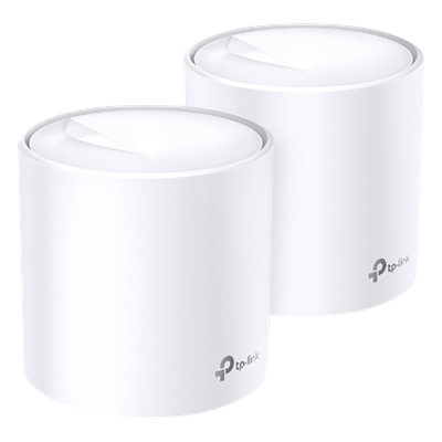 Kit 2 Routers Inalámbricos MESH Interior para Hogar / Doble Banda Wi-Fi 6 AX1800 Mbps / 2 Puerto Gigabit WAN/LAN / 2 Antenas Internas / Administración Mediante la App Deco (iOS, Android) / Protecci
