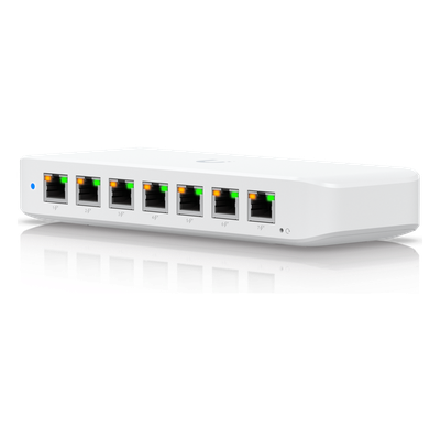 USW Ultra 210W Switch de 8 Puertos GbE (7 Puertos PoE+ y 1 Puerto Entrada PoE++) con Opciones de Montaje Versátiles