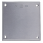 Tapa cuadrada ciega de aluminio para caja cuadrada.