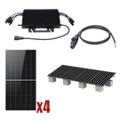 Kit Solar Interconexión / 2kW / 220Vca / 4 Módulos 645W / Microinversores / Montaje Incluido
