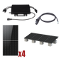 Kit Solar Interconexión / 2kW / 220Vca / 4 Módulos 645W / Microinversores / Montaje Incluido