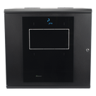 Gabinete de Pared Abatible / Rack 19\" 12U / Ventana Cristal Templado / Apertura 120° / Laterales Removibles