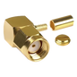 Conector SMA Macho Inverso en Ángulo Recto, Anillo Plegable/ RG-174/U, BELDEN 8216, Oro/ Oro/ Teflón.