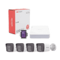 Kit IP 4 Megapixel / NVR de 4 Canales con 4 Puertos PoE / 4 Cámaras IP Bala Dual Light (IR + Luz Blanca) con Microfono Integrado y ACUSENSE Lite para Exterior/ Bobina de Cable de 100 mts / SSD de 1