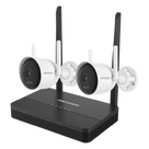 Kit de Videovigilancia IP Inalámbrico / 2 Megapixel / NVS 4 Canales / 2 Cámaras Bala / Dual Light 30 m (98.4 ft) IR + 20 m (65.6 ft) Luz Blanca / Wi-Fi 2.4 GHz / Audio Bidireccional