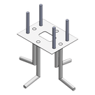 Anclaje de Acero para Barrera Vehicular / Sujeción al Piso / Compatible con Serie XB, XBF y XBS / Instalación Indirecta