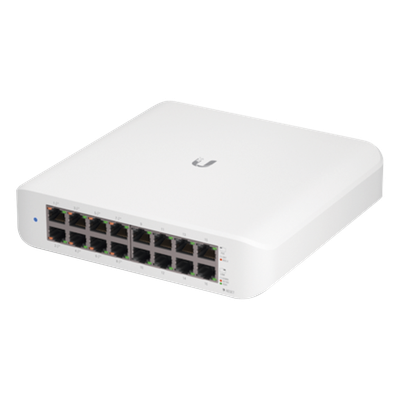 Switch UniFi Lite Administrable PoE de 16 Puertos 10/100/1000 Mbps (8 puertos 802.3af/at), 45 W