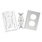 Contacto eléctrico doble, soporte y tapa de PVC auto extinguible y aluminio, universal (8191-10200)