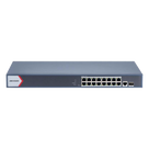 Switch PoE+ Administrable / 16 Puertos Gigabit / 1 Puerto Uplink Gigabit / 1 Puerto SFP / 230 W / Alcance Extendido 300 m (984.3 ft)