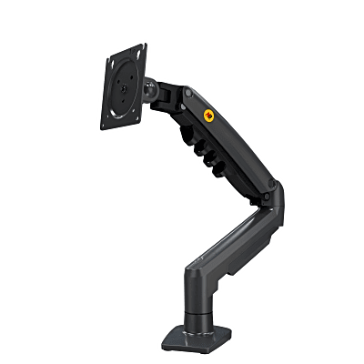Brazo Ajustable para Monitor Ergonómico / Compatible con Monitores de 17\" - 30\" / Capacidad de Peso hasta 9 kg / Rotación 360° / Inclinación +85° a  -30° / Giro 180° / Ajuste de Resorte de Gas /