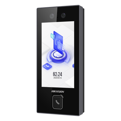 Terminal Facial MinMoe DS-K1T344MBWX-E1 / Boton de Llamada Fisico / 3000 Rostros / Pantalla 4.5\" / Hik-Connect Teams / IP65 / PoE WiFi / HIK-IA / SIP
