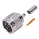 Conector N Macho Inverso / Anillo Plegable / Cuerpo Bronce Niquelado / Contacto Oro / Teflón / RG-58/U, RG-142/U