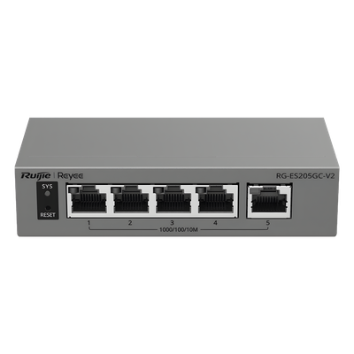 Switch Capa 2 Gestionado en la Nube / 5 Puertos Gigabit / Switching 10 Gbps / Forwarding 7.44 Mpps / Diseño sin Ventilador / Protección 6 kV / Modo CCTV de un Clic / 32 VLANs / Gabinete Metálico /