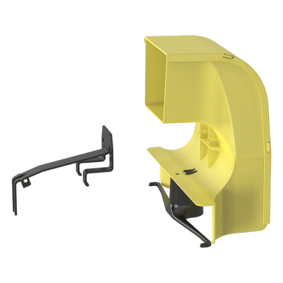 Bajada Para Canaleta FiberRunner™, Uso con Medidas 4x4, 6X4, 12X4, o 24X12, Con Reducción a 4X4, Color Amarillo