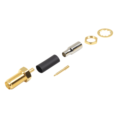 Conector SMA Hembra Inverso / Chasis en D Plano, Anillo Plegable / Cable RG-316 .