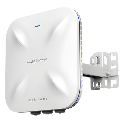 Punto de Acceso Mesh Wi-Fi 6 Industrial para Exterior Omnidireccional 5.95Gbps, MU-MIMO 4x4, 360°, Filtros Anti Interferencia y Auto Optimización con IA, puerto eth 2.5G y SFP