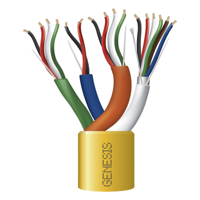 Carrete de Cable de 305 Metros (1000 Pies) / Color Amarillo / Compuesto por  6 x 22 AWG blindado, 4 x 18 AWG, 4 x 22 AWG, y 2 x 22 AWG / Para Aplicaciones en Control de Acceso