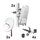 Enlace Backhaul completo de alta capacidad, incluye: 2x PTP550CE, 2x NP2GEN2 (34 dBi), 4x Jumpers