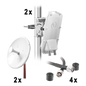 Enlace Backhaul completo de alta capacidad, incluye: 2x PTP550CE, 2x NP2GEN2 (34 dBi), 4x Jumpers