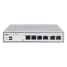 Switch PoE / Administración en la nube / Con 4 puertos 10/100 Mbps PoE af/at / 2 Puertos Uplink 10/100 Mbps / Presupuesto 60 W / PoE hasta 250 metros / Soporta protocolo ONVIF