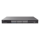Switch Capa 3 PoE+ Administrable / 24 puertos Gigabit / 4 puertos SFP+ 10G / 360W PoE / 128 Gbps / 95.232 Mpps / 1.18 pies (0.36 m) de profundidad