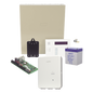 Kit de panel de alarma con comunicador IP para central receptora, teclado alfanumérico, batería y transformador