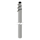 Mástil Telescópico / 9 m (29.5 ft) / 3 Secciones / Carga 6 kg / Antenas hasta 25 cm / Galvanizado Calibre 20