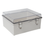Gabinete Plástico ABS, Puerta Transparente, Uso en Intemperie IP66 (170 x 220 x 110 mm) Cierre por Broches Inoxidables y Permite Cerrado por Candado y Llave (Perno 5mm) No Incluido