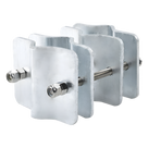 Herraje Adaptador de Mástil / Acero A-36 / Galvanizado en Caliente / Diámetro 3/4\" a 2-1/4\" / 4 Brackets / Tolerancia ±1 mm