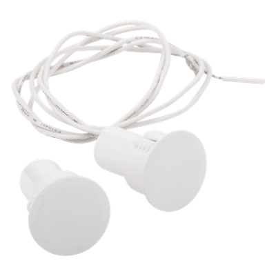 Contacto Magnético Empotrable / GAP 19 mm / Switch NC / Puertas Metálicas, Aluminio y Madera / 12VCC / Blanco / LED Indicador