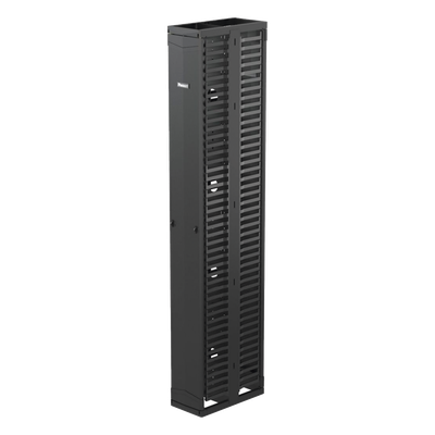 Organizador Vertical PatchRunner™, Doble (Frontal y Posterior), Para Rack Abierto de 45 Unidades, 10in de Ancho, Color Negro