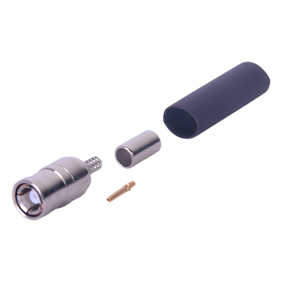 Conector SMB Macho de Anillo Plegable (PIN Hembra) para Cables RG-174/U, 8216, Niquel/Oro/Teflón.