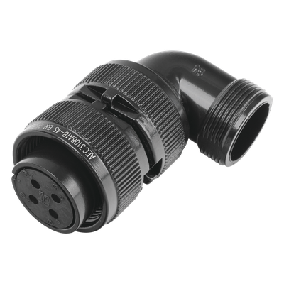 Conector Plug en Ángulo Recto de 4 Contactos Hembra Soldables para Radio de Locomotora.