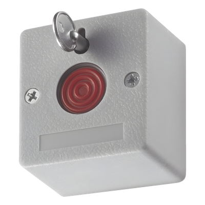 Botón de Pánico Cableado / Compatible con Cualquier Panel de Alarma / LLave de Seguridad / NA/NC / Material Retardante al Fuego (ABS)