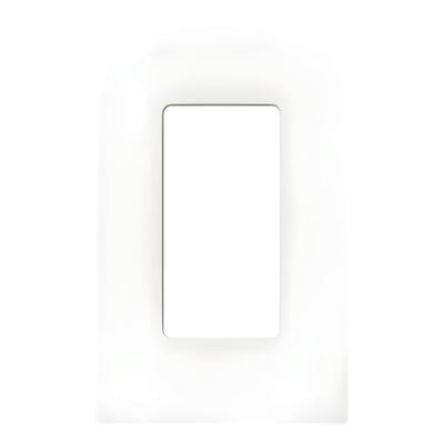 Placa de pared sin tornillos visibles de 1 espacio (1 gang), acabado satinado color Snow, para atenuadores y controles Lutron de apertura estilo designer