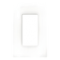 Placa de pared sin tornillos visibles de 1 espacio (1 gang), acabado satinado color Snow, para atenuadores y controles Lutron de apertura estilo designer