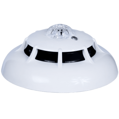 Detector de Temperatura / Termovelocimétrico y Umbral Fijo 58 °C o 72 °C / Aislador de Cortocircuito Integrado / Certificado EN54-17 / LED Tricolor 360°
